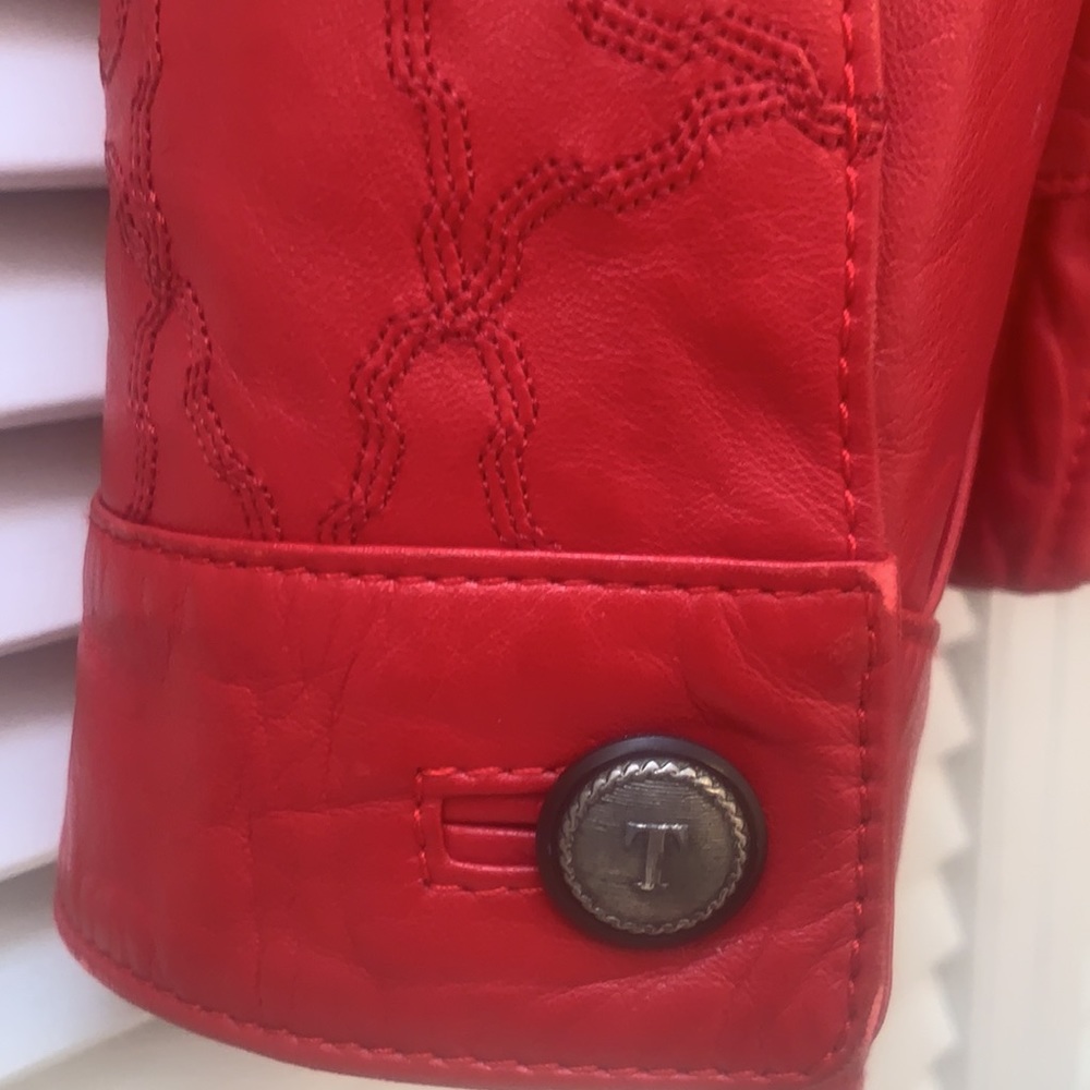 Vintage red papillon leather jacket